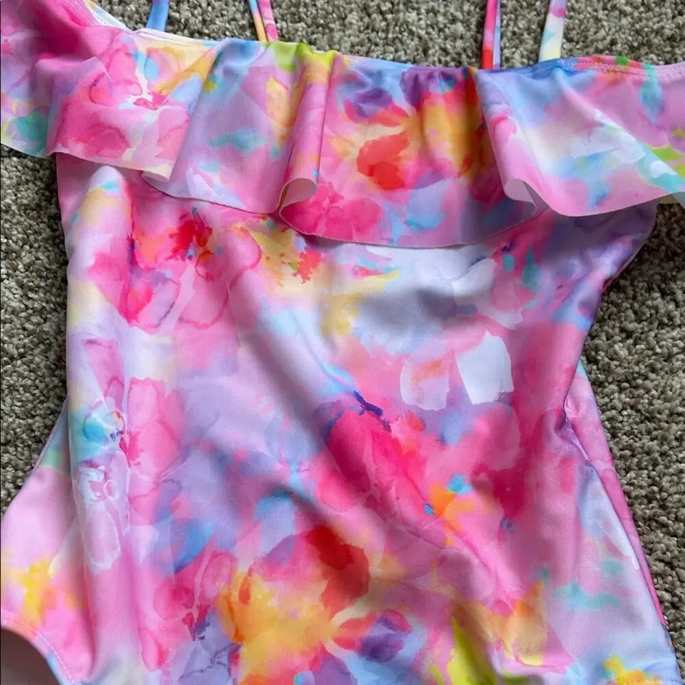 Girls Cat & Jack Flower Daydream One Piece Swimsuit, Size 6/7